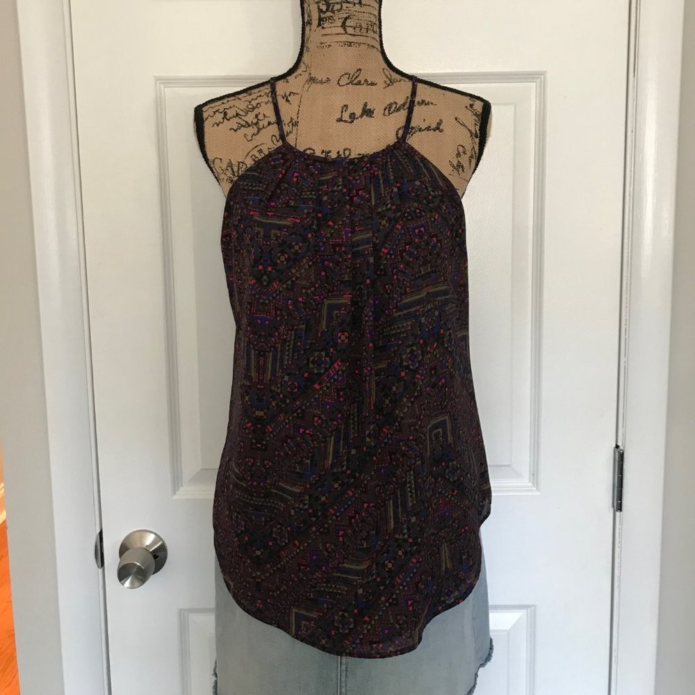 Sanctuary Gauzy Patterned Halter Blouse